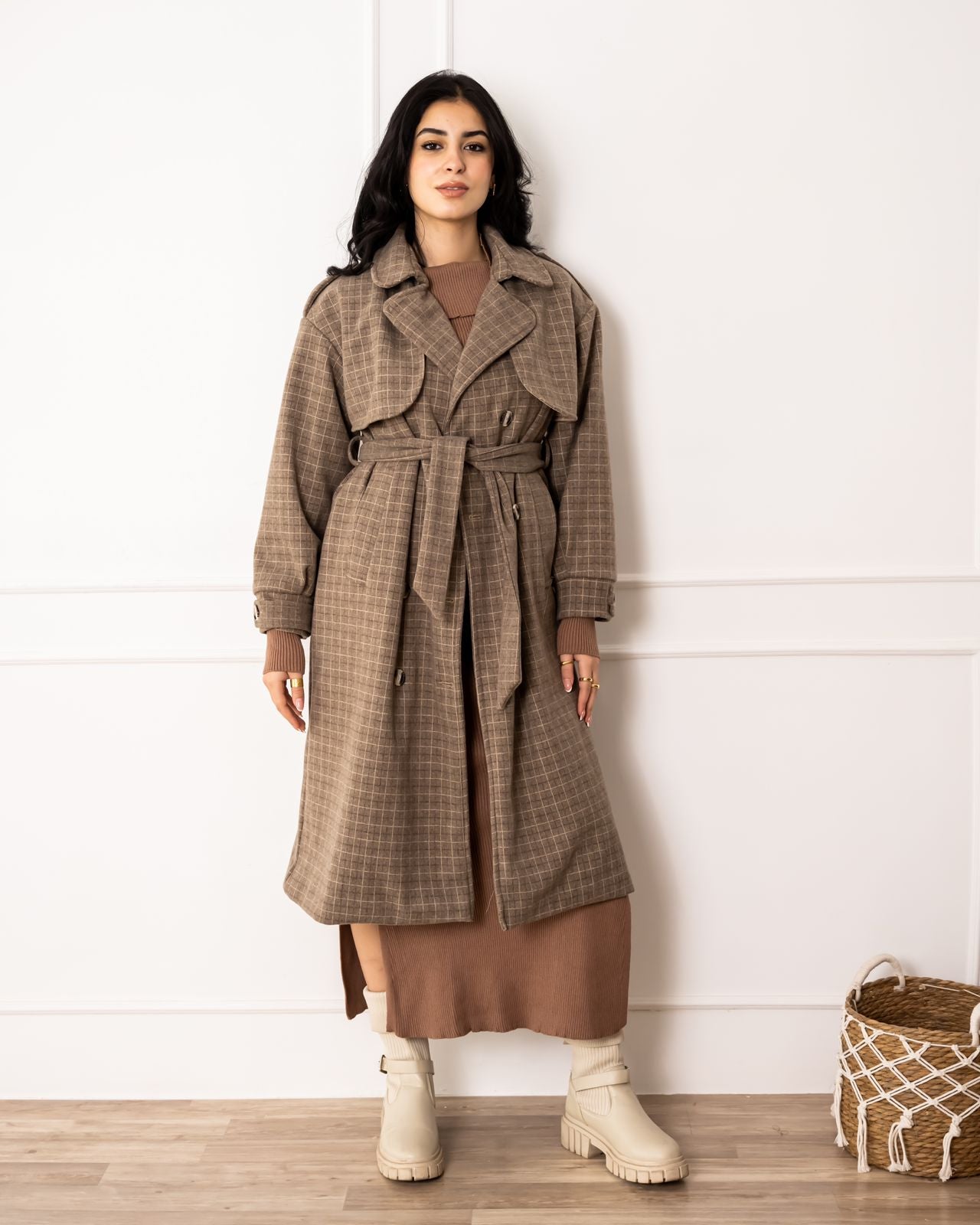 Vintage coat padded from inside-Brown