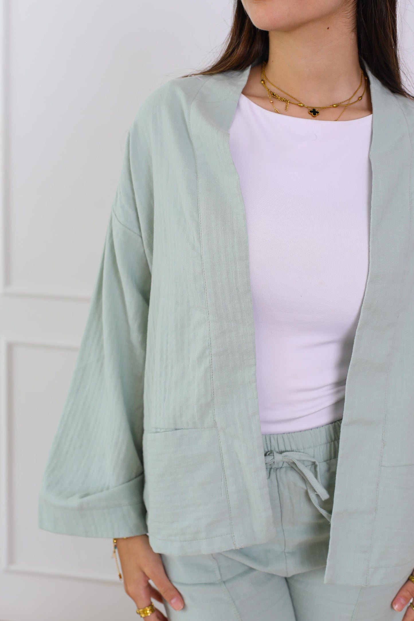 Blush Linen Luxe Set- olive