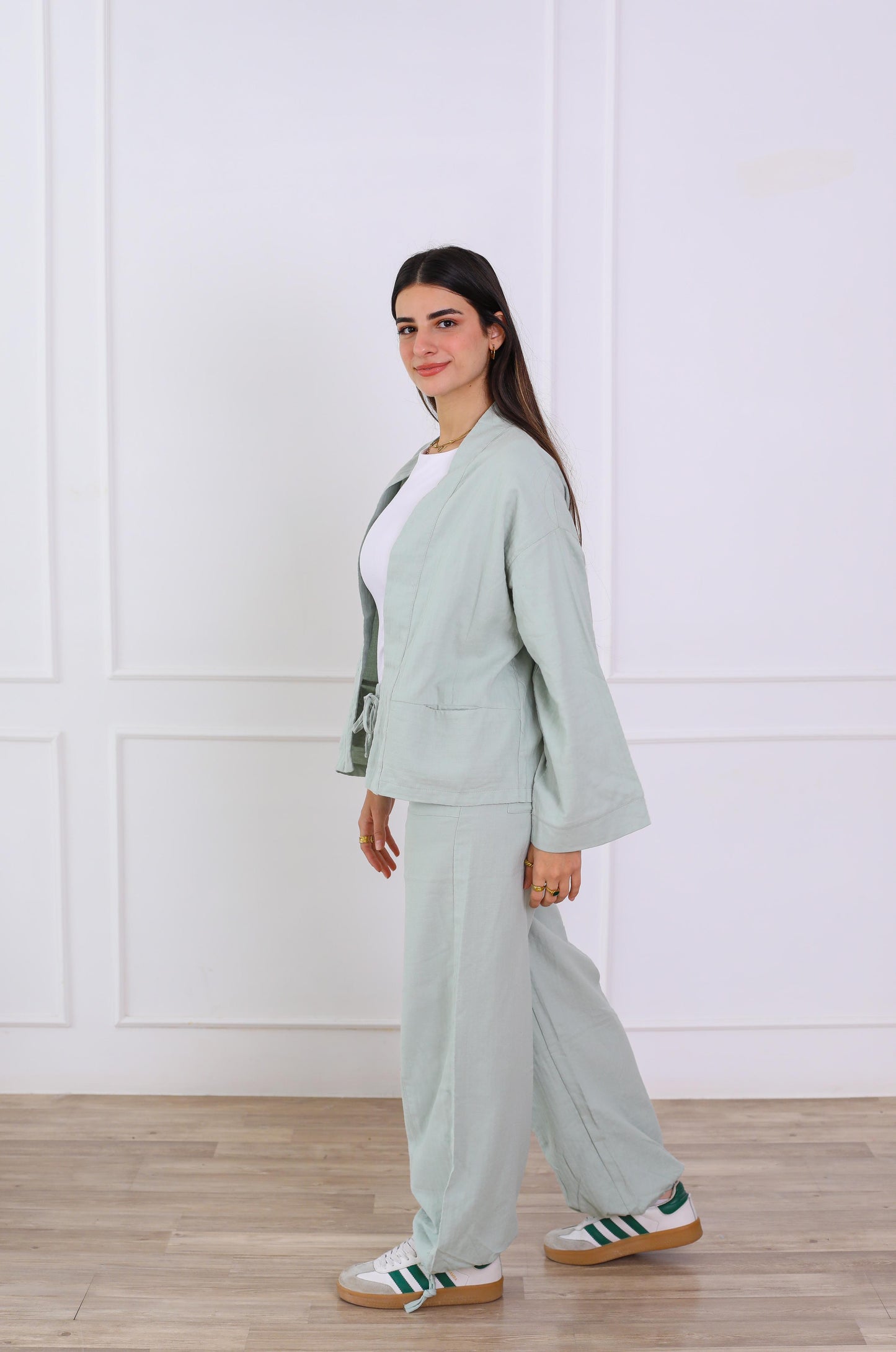 Blush Linen Luxe Set- olive