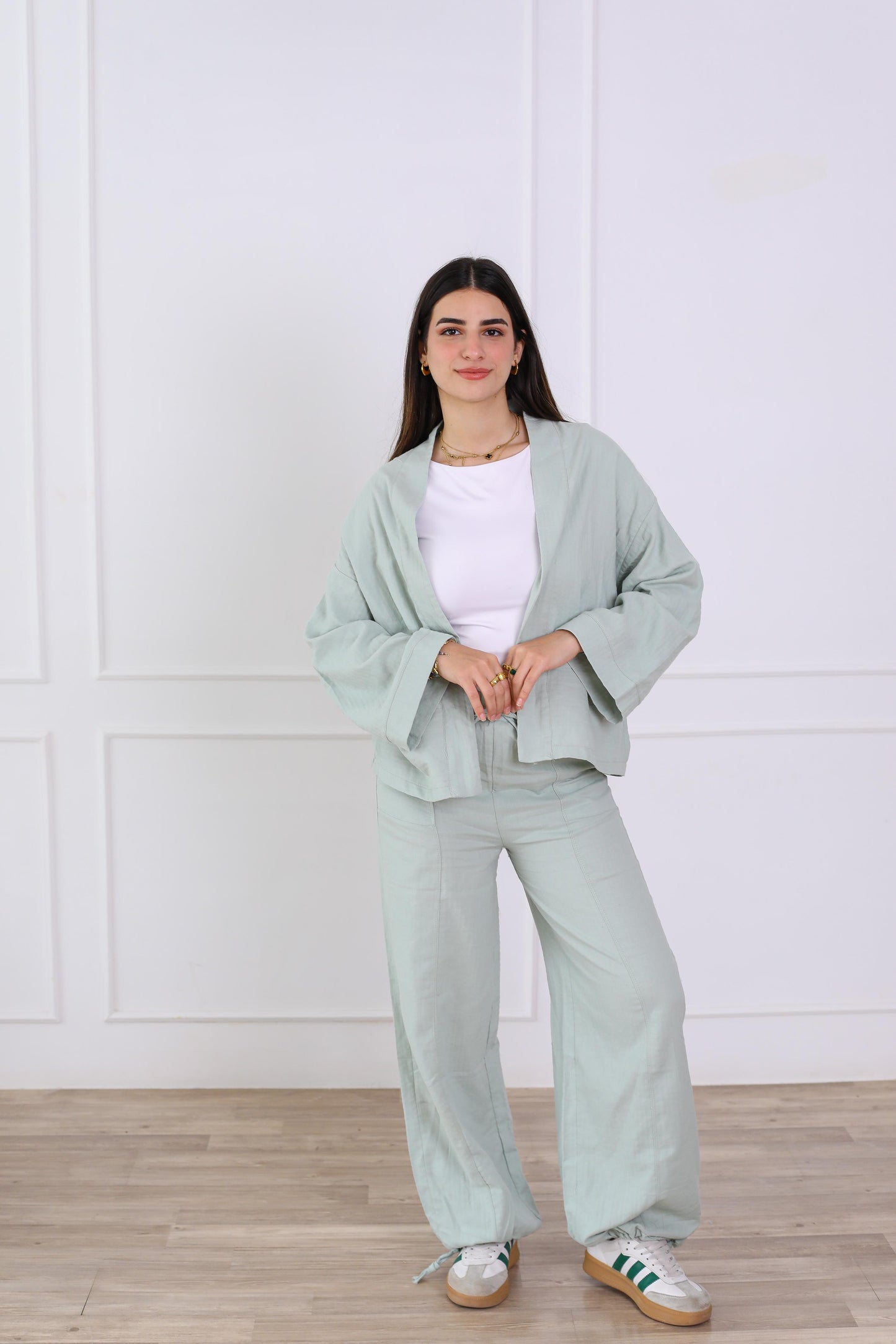 Blush Linen Luxe Set- olive