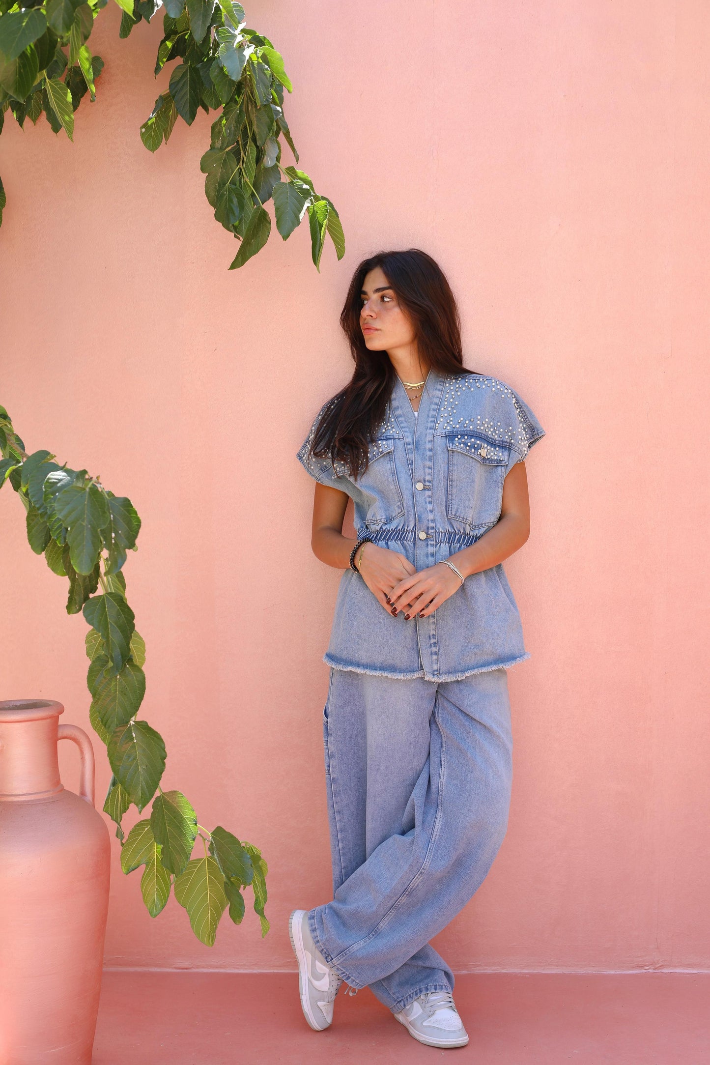 Pearla Denim Sleeveless Jacket