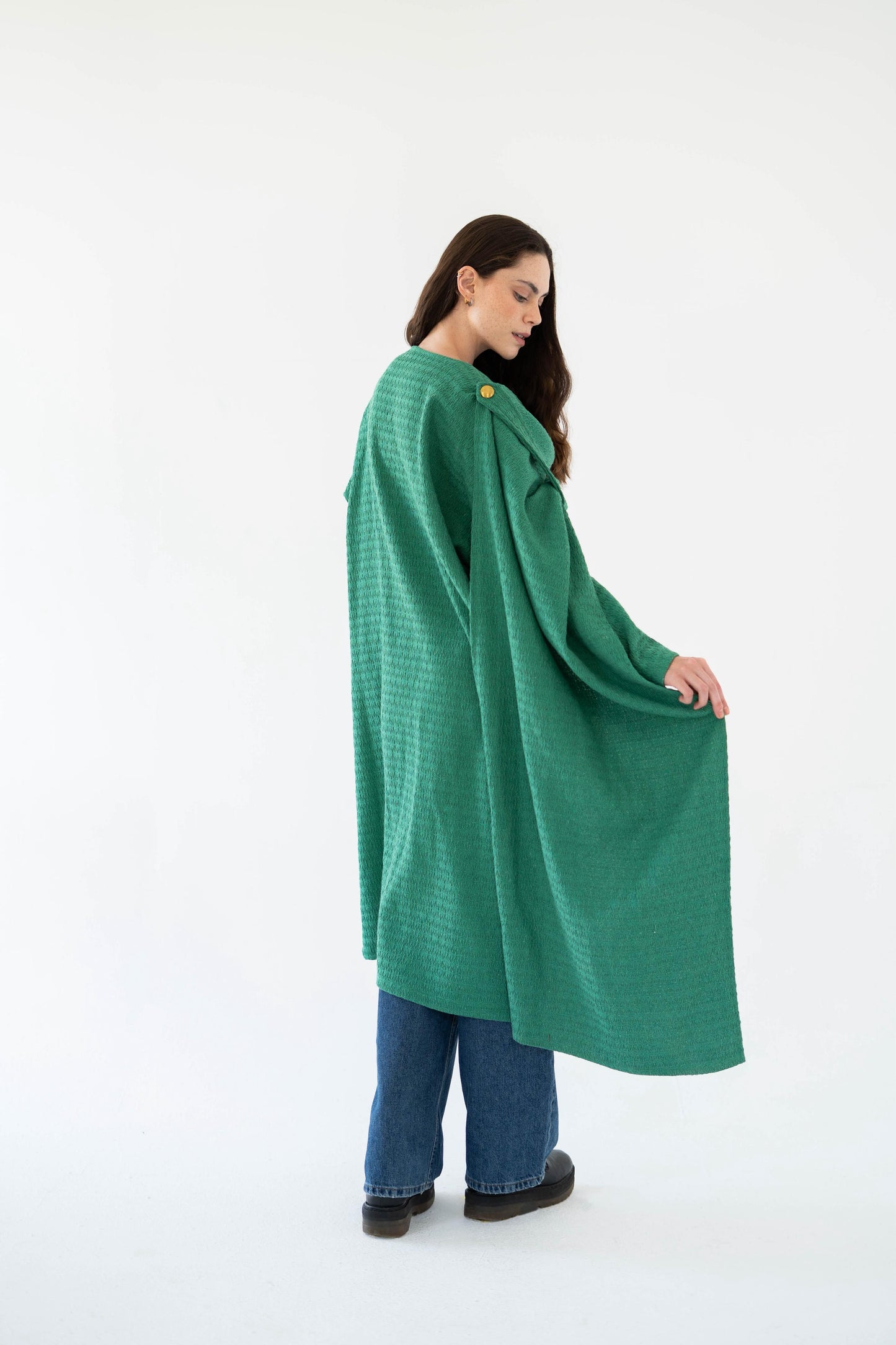 Lina Scarfed Coat- Women-Green
