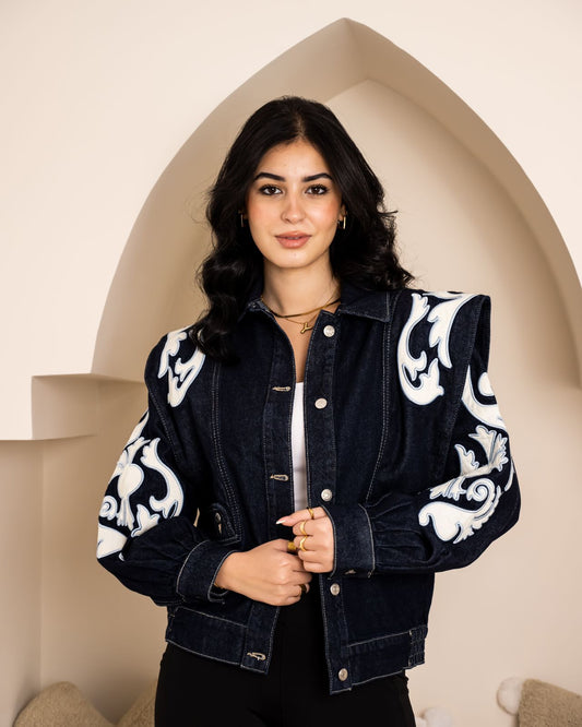 Embroidery Denim - Dark Blue