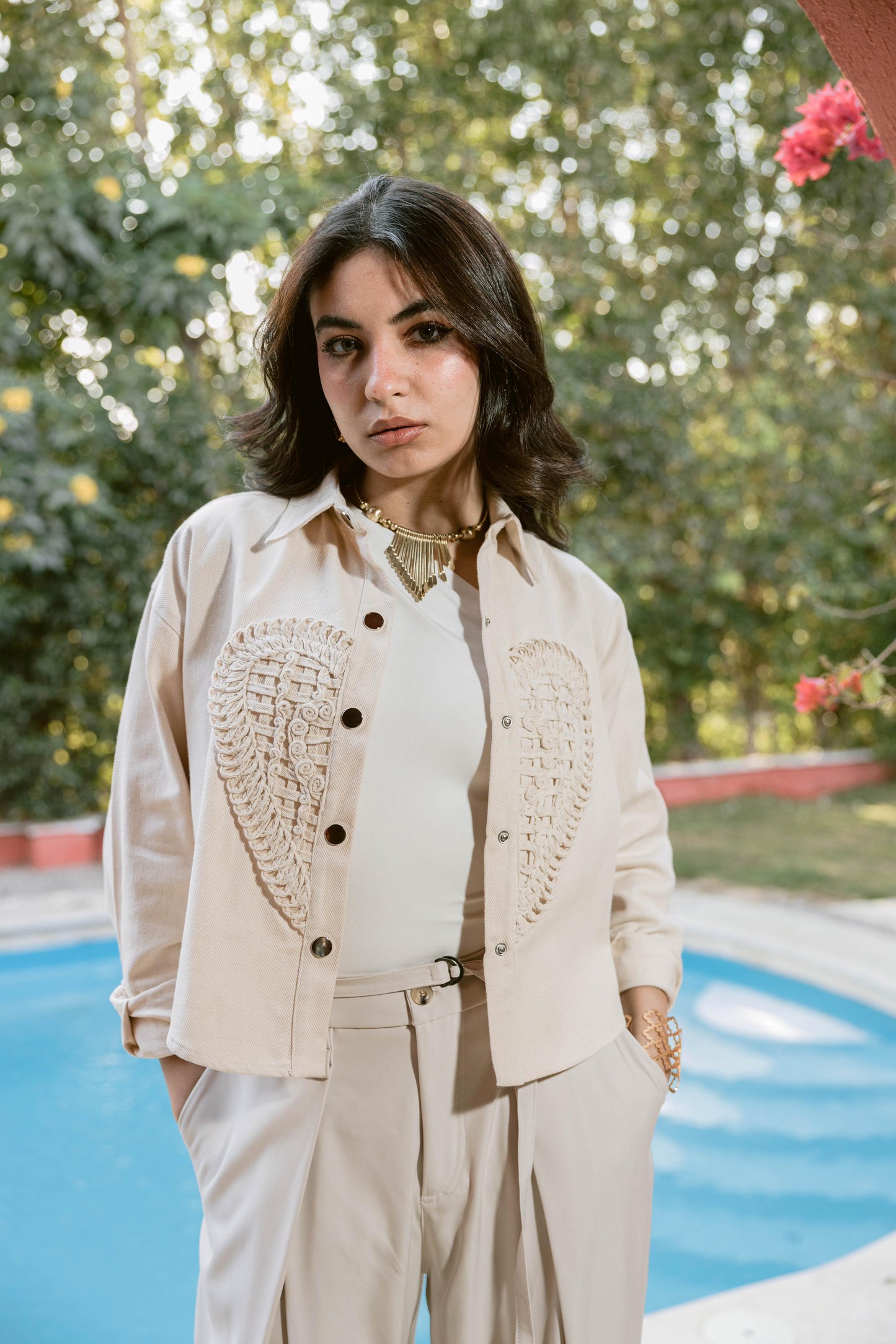 Heart denim jacket- Handmade