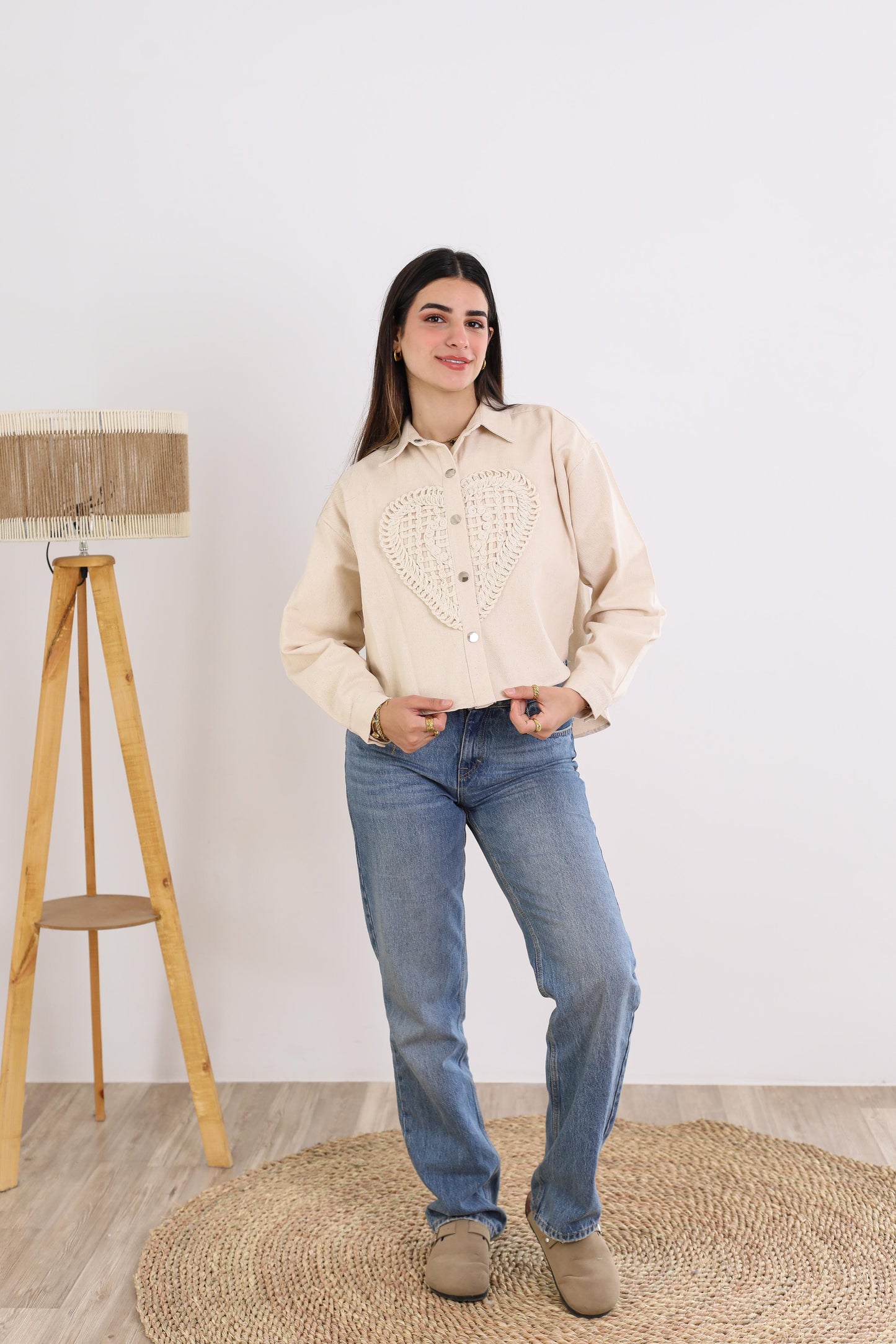 Heart denim jacket- Handmade