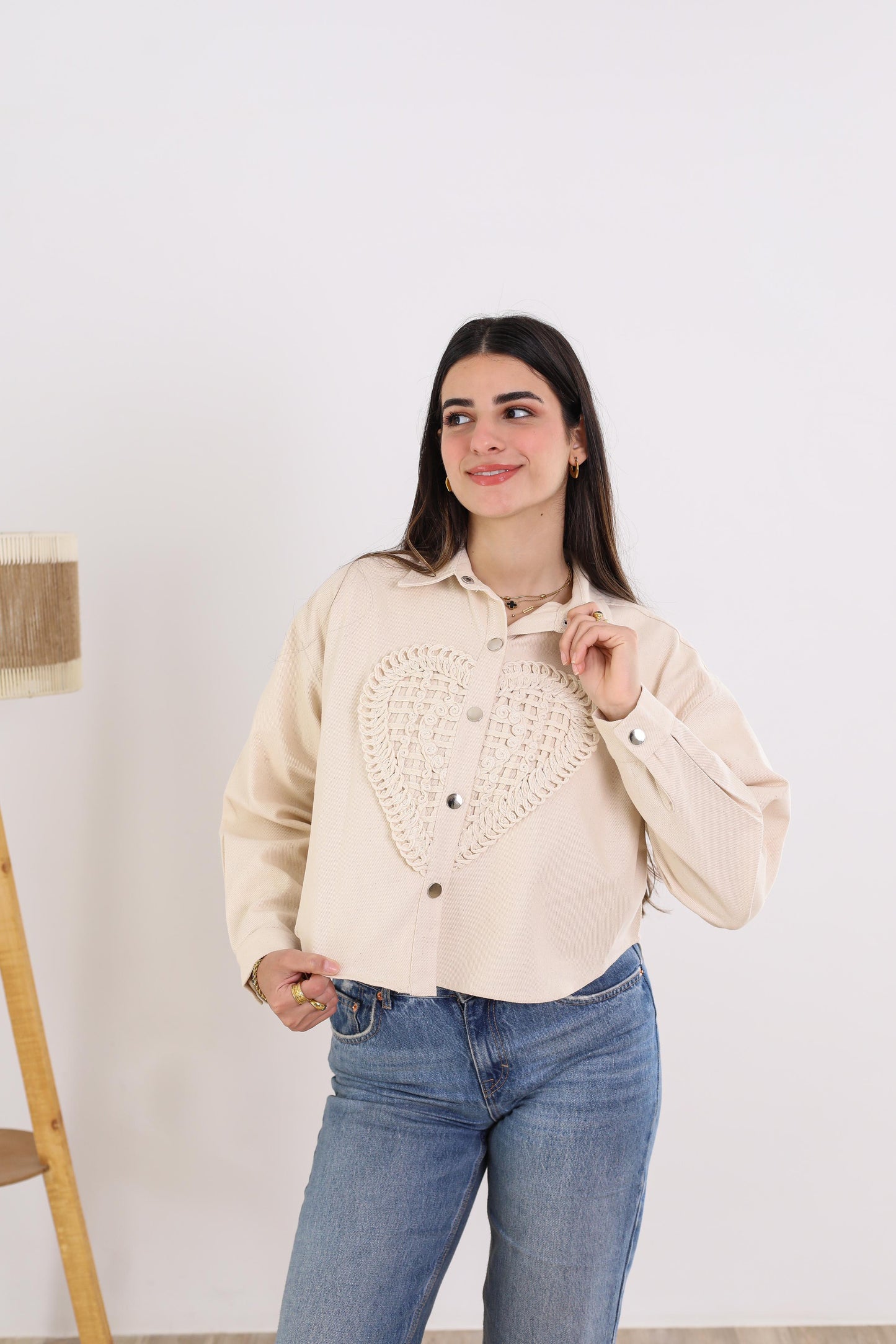 Heart denim jacket- Handmade
