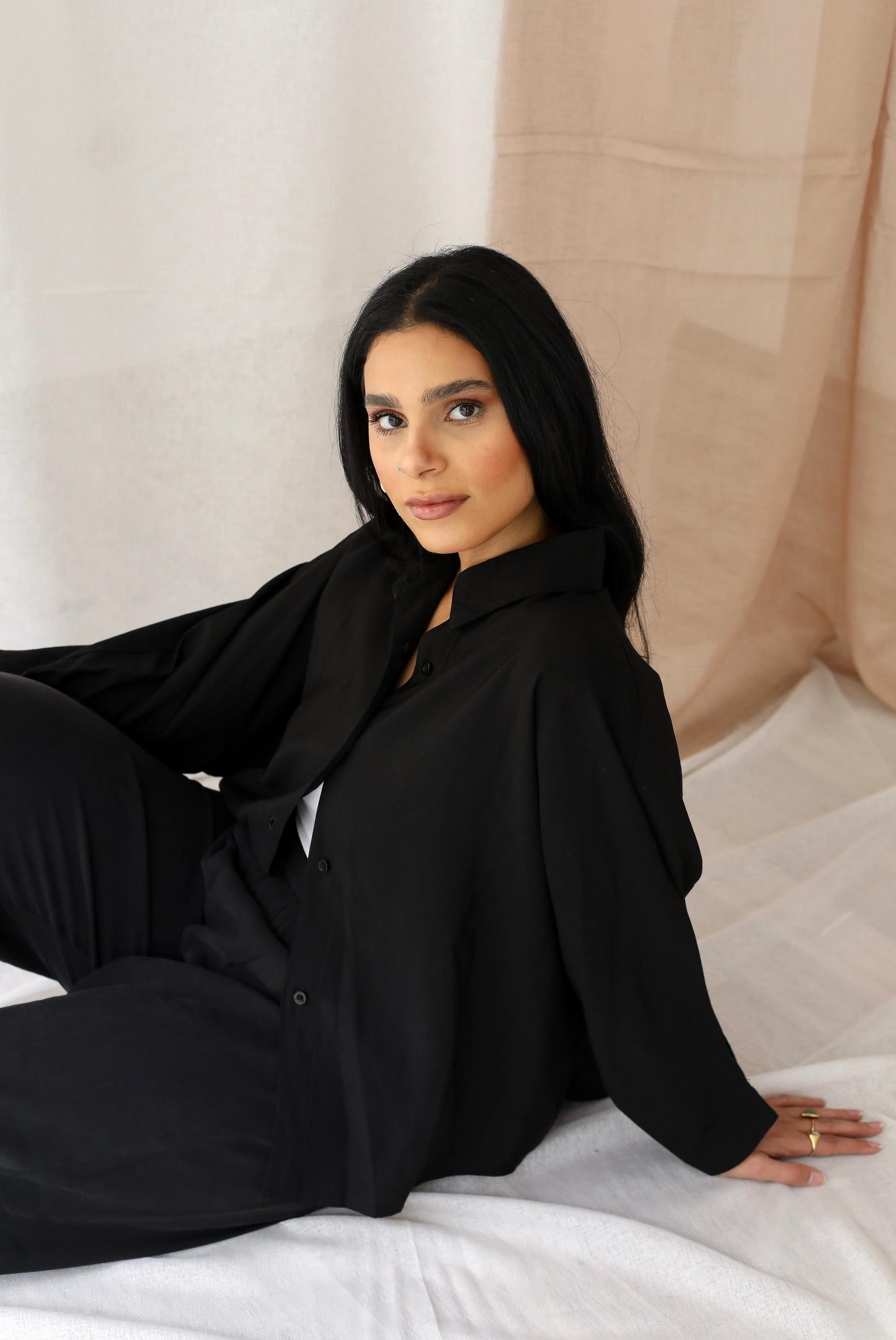 Minimalist Luxe Relaxed Set-oversized- Black