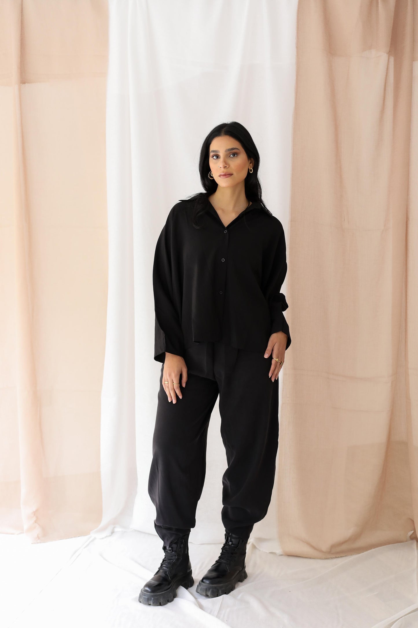 Minimalist Luxe Relaxed Set-oversized- Black