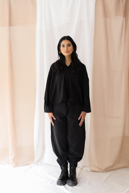 Minimalist Luxe Relaxed Set-oversized- Black