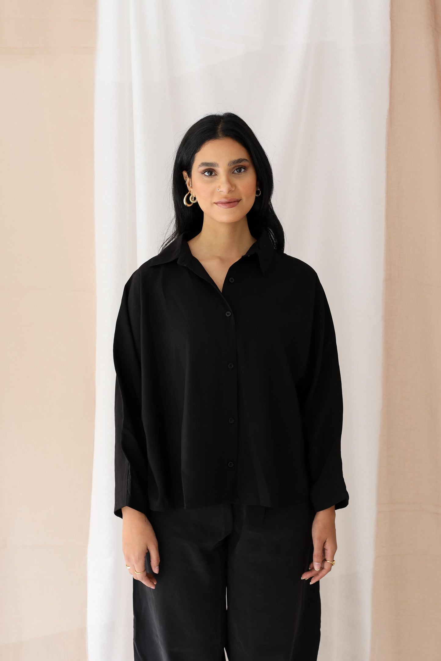 Minimalist Luxe Relaxed Set-oversized- Black