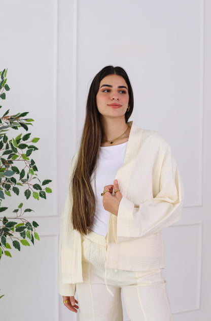 Blush Linen Luxe Set- offwhite