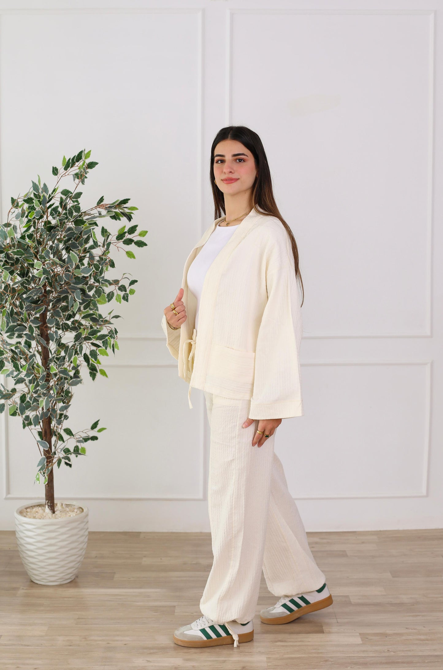 Blush Linen Luxe Set- offwhite