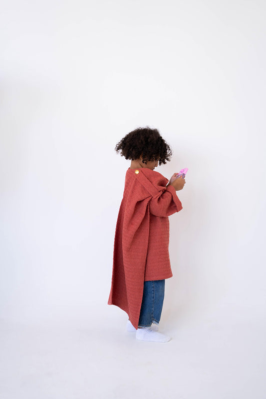 Lina Scarfed Coat – Kids-Rust